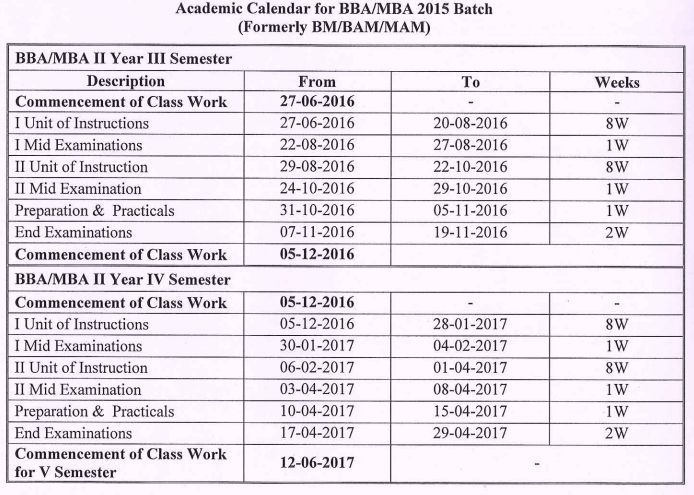 Academic Calendar