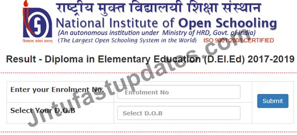 NIOS D.El.Ed 4th Semester Result 2019