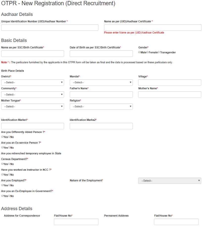 APPSC OTPR details