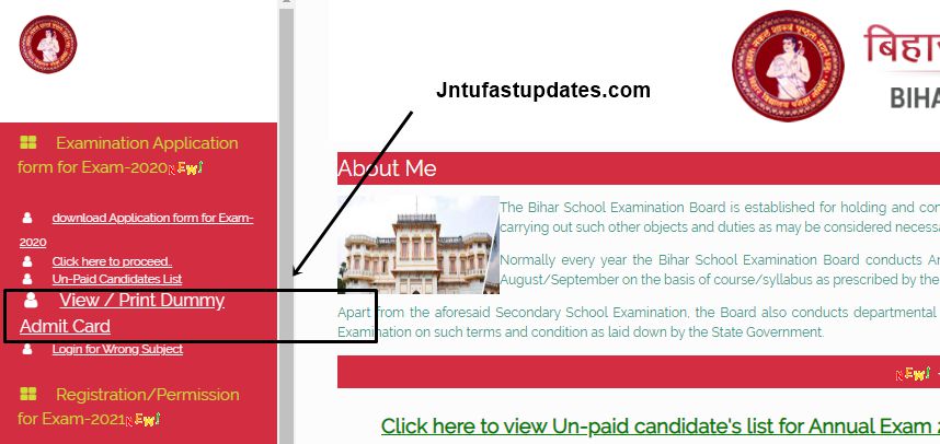 bihar board 10th admit card 2020