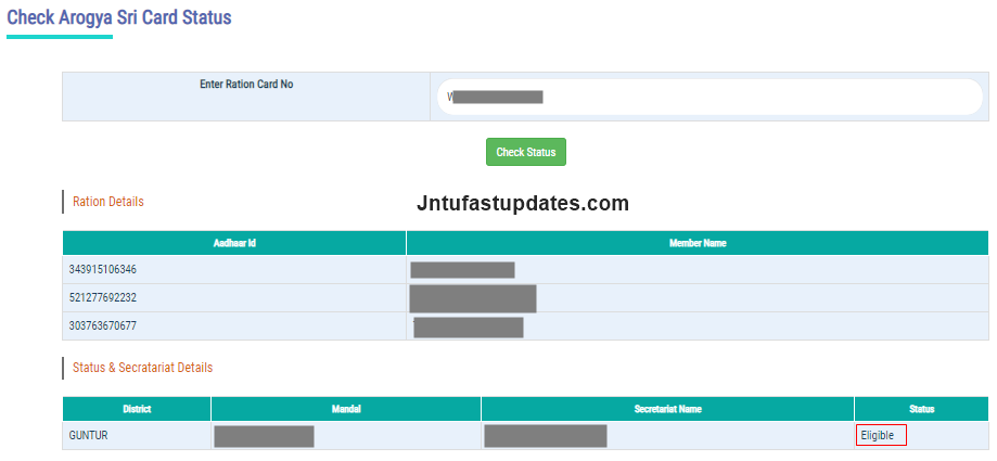 aarogyasri card status check-2