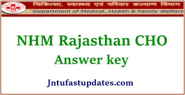 NHM Rajasthan CHO Answer Key 2020