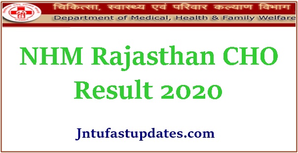 NHM Rajasthan CHO Result 2020