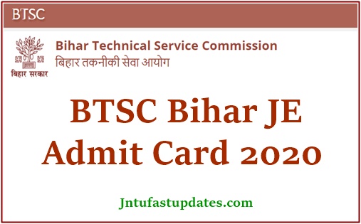 BTSC Bihar JE Admit Card 2020