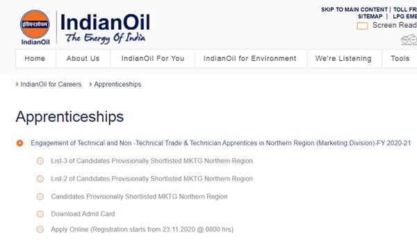 IOCL WR Apprentice Result 2021