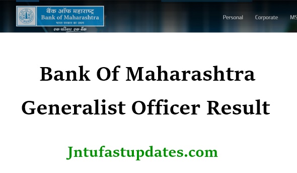Bank of Maharashtra Generalist Officer Result 2021