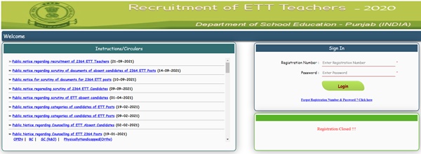 Punjab ETT Teacher Result 2021