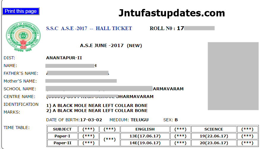 Bseap Hall Tickets 2014 Download