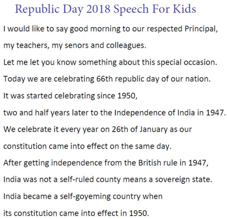 how to write speech on republic day