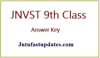 JNVST 9th Class Answer key 2019