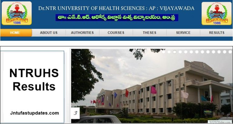 NTRUHS Results 2019 – UG/PG Result of Dr.NTR University of Health Sciences