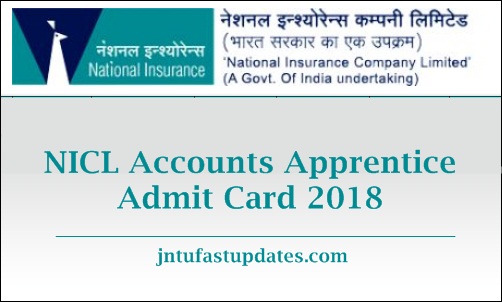 NICL Accounts Apprentice Admit Card 2018