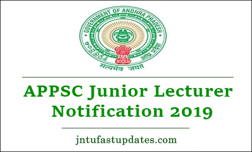 APPSC Junior Lecturer Notification 2019