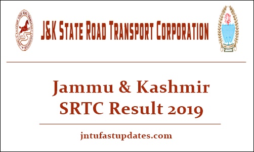 JKSRTC Result 2019