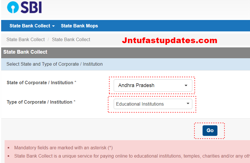 Select State and Type of Corporate Institution