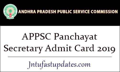 APPSC Panchayat Secretary Admit Card 2019
