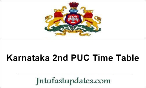 Karnataka 2nd PUC Time Table 2021