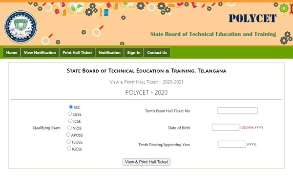 TS POLYCET Hall Ticket 2021 (Released)- Download Telangana Polycet Hall Tickets Manabadi @ polycetts.nic.in