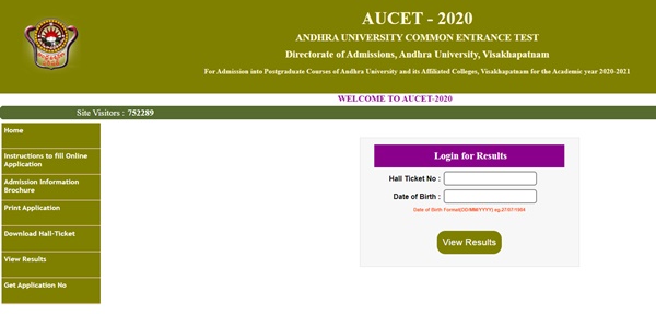 AUCET Results 2020 (Released) – AUEET Rank Card Download @ auvspdoa.in