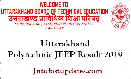 Uttarakhand Polytechnic JEEP Result 2019