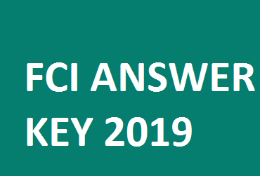 FCI Answer Key 2019