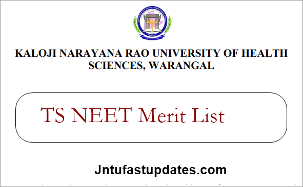TS NEET Merit List 2021
