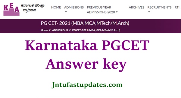 Karnataka PGCET Answer Key 2021 (Released) | MBA MCA M.Tech Solutions, Question Papers