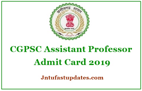 CGPSC Assistant Professor Admit Card 2019