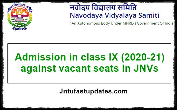 Navodaya Vidyalaya Admission 2020 21 Class 9 Apply Online