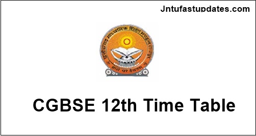 CGBSE 12th Time Table 2022
