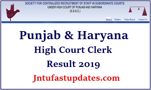 Punjab And Haryana High Court Clerk Result 2019 – Cutoff Marks, Merit List @ sssc.gov.in