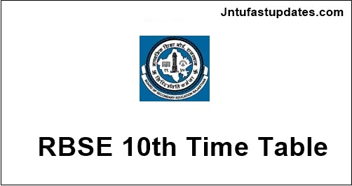 RBSE 10th Time Table 2023 | Rajasthan Board 10th Date Sheet Download