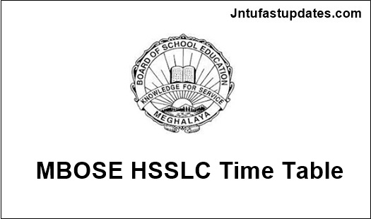 MBOSE HSSLC Routine 2022, Meghalaya 12th Class Routine Science Arts Commerce
