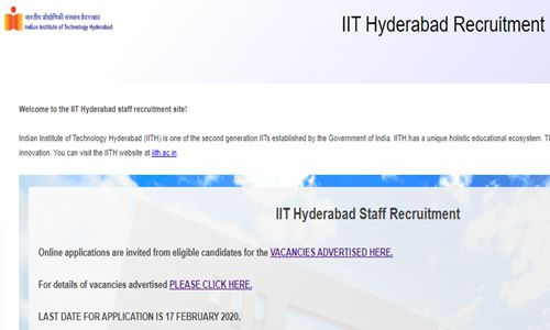 IIT Hyderabad Staff Recruitment 2020