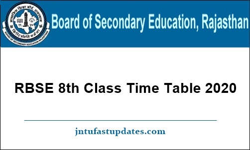 Rbse 8th Class Time Table 2020 Download Available Rajasthan