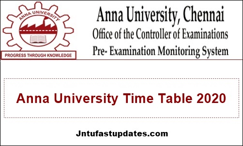 Anna University Time Table 2020 April May Released Ug Pg All