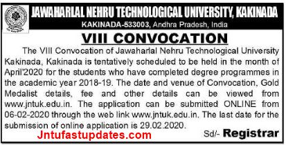 JNTUK Convocation 2020 Notification