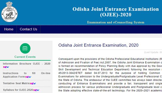 OJEE 2020 Registration/Apply Online – Odisha JEE Application Form @ ojee.nic.in