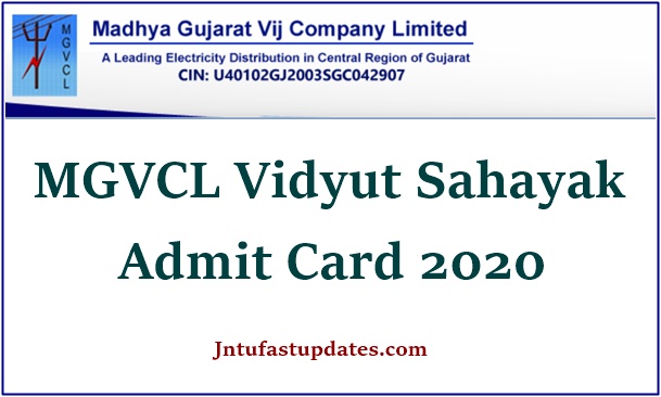 MGVCL Vidyut Sahayak Admit Card 2020