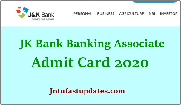 JK Bank Banking Associate Admit Card 2020