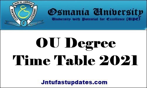 Ou Degree Time Table Jan 2021 2nd 4th 6th Sem Ba B Com B Sc Bba ou 2021 calendar