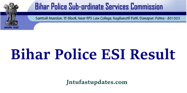 Bihar Police Enforcement SI Result 2021 (Released) – BPSSC ESI Merit List, Cutoff Marks