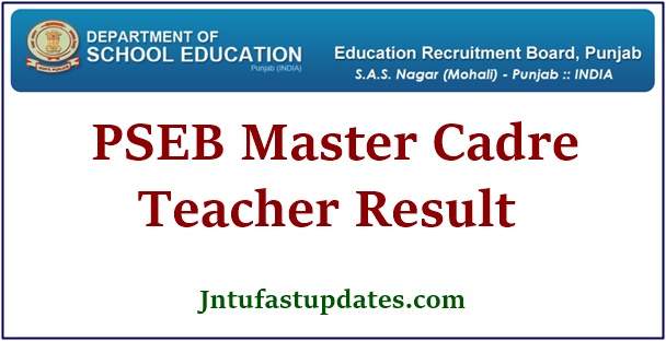 PSEB Master Cadre Teacher Result 2021