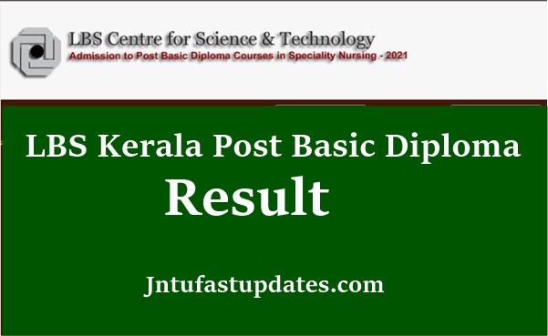 LBS Kerala Post Basic Diploma Result 2021
